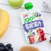 GreatBaby 歌瑞贝儿 果泥果汁100g水果泥混合儿童零食便携 苹果山楂味 儿童零食 乐友 苹果蓝莓味