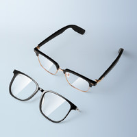 MingYue 明月 SASKY智能眼镜偏光墨镜高清蓝牙音乐眼镜 10196-C2透明 无度数 防蓝光镜片 0度
