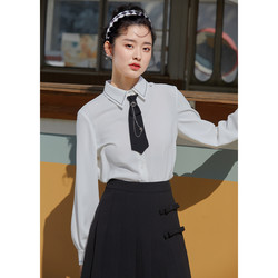 HOPESHOW 红袖 女士翻领雪纺衫 90122480303