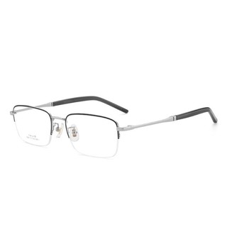 JingPro 镜邦 2046 黑银色钛架眼镜框+1.56折射率 防蓝光镜片
