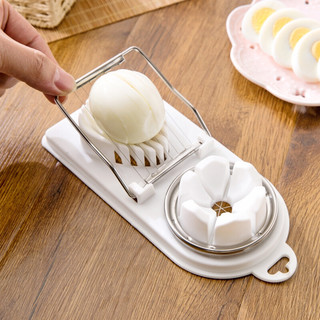 全适 日式切蛋器二合一厨房家用多功能不锈钢松花蛋切割 白色 两用