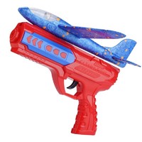 贝可麦拉 儿童航模玩具泡沫手抛飞机 蓝色飞机枪+1大飞机 1个