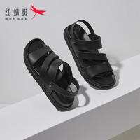 红蜻蜓 男鞋2021夏季新款凉鞋男潮休闲防滑沙滩鞋真皮男士罗马凉鞋