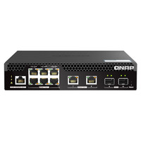 QNAP 威联通 QSW-M2106PR-2S2T 机架式网管型 PoE交换机内建 4个万兆 及6个2.5G以太网络端口
