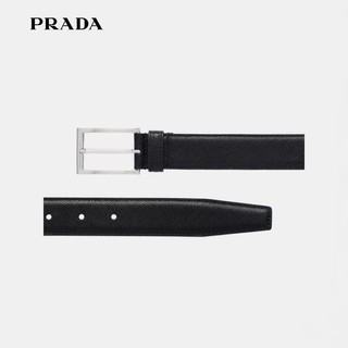 PRADA 普拉达 男士黑色腰带 Saffiano皮革皮带 钢质针扣2CC001-053-F0002 95