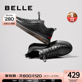 BeLLE 百丽 男士休闲皮鞋 7AV11CM0 黑色 43