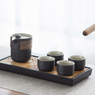 南山先生 禅风系列 枯山水 茶具套装 6件套+长方茶盘