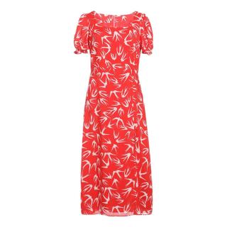 ochirly 欧时力 女士中长款连衣裙 1nz2088550 红色 s