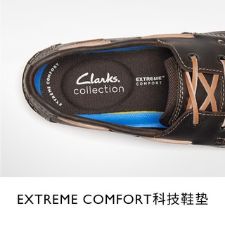 Clarks 其乐 男鞋2022春季Noonan Lace经典英伦风低帮时尚休闲男士透气一脚蹬健步鞋 深棕色 39.5