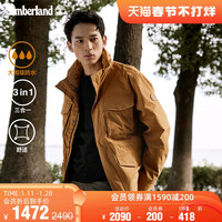 Timberland添柏岚官方男三合一户外冲锋外套可拆卸棉服|A2EYQ A2EYQA58/军绿色 XL