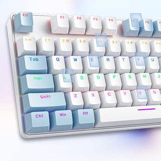 MECHREVO 机械革命 耀 K330 有线机械键盘 104键 蓝白色 青轴