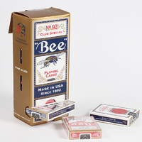 Bee 小蜜蜂成人纸牌美国原装进口扑克纸牌No.92 一条装12副（红蓝各6副） 1箱装（144副）
