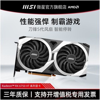 MSI 微星 RX6750XT机械师12G电竞游戏台式电脑AMD全新独立显卡