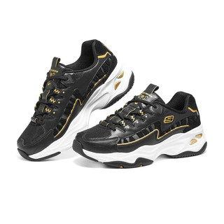 SKECHERS 斯凯奇 D'Lites 4.0 女子休闲运动鞋 896069/BKGD 黑色/金色 35 新年