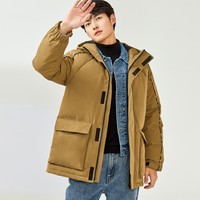 GIORDANO 佐丹奴 男士中长款连帽羽绒服 01071694