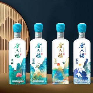 金六福 蓝天碧水 50%vol 浓香型白酒 500ml*4瓶 礼盒装