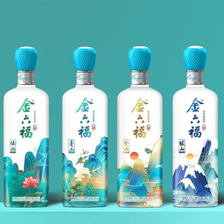 金六福 蓝天碧水 50%vol 浓香型白酒 500ml*4瓶 礼盒装