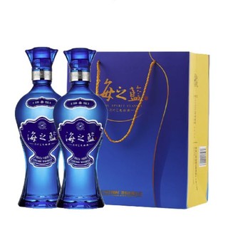 YANGHE 洋河 海之蓝52度375mL 2瓶装 洋河酒厂旗舰 蓝色经典 浓香型白酒