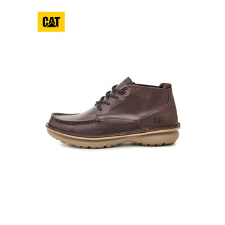 CAT卡特马丁靴工装鞋短靴男靴皮鞋牛皮面中帮鞋男鞋户外短靴鞋子 褐色 42 40 褐色