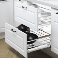 OULIN 欧琳 LWS211不锈钢拉篮可拆卸双层抽屉式平篮厨房橱柜碗架800柜体