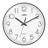 TIMESS 简约轻奢挂钟 黑边白 12英寸