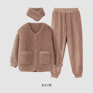 Bananain 蕉内 绒绒小围脖珊瑚绒501P情侣家居服女士睡衣冬