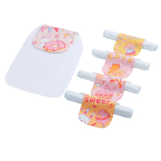 GRACE 洁丽雅 甜品系列 4层纱布口水巾 5条 L