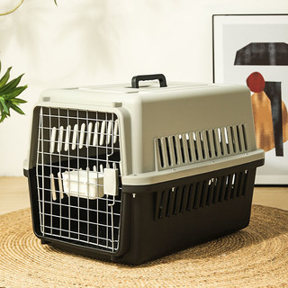 猫咪航空箱猫笼子便携外出宠物托运箱车载狗笼猫笼猫包手提猫箱子 二号航空箱（建议20斤内的爱宠） #炭黑色
