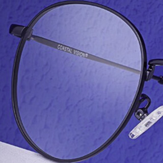 Coastal Vision 镜宴&essilor 依视路 CVO3216BK 金属眼镜框+钻晶A3系列 非球面镜片