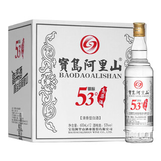 宝岛阿里山 银标 高粱酒 53%vol 清香型白酒 600ml*1瓶 单瓶装