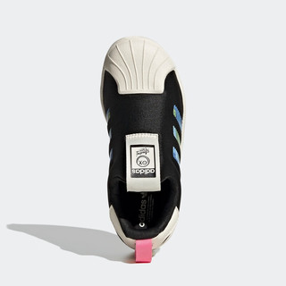 adidas阿迪达斯三叶草SUPERSTAR Mr.A联名 360男小童一脚蹬贝壳头板鞋GY9153 黑/白/镭射蓝 32(195mm)