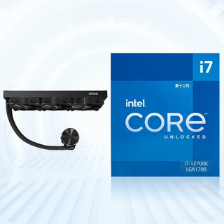 intel 英特尔 12代英特尔酷睿Intel i7-12700K搭abee Apex Plus i360一体式CPU水冷散热器