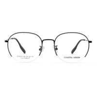 镜宴 依视路 镜宴黑色金属眼镜框+钻晶A4系列 1.60折射率 非球面镜片