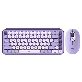 罗技pop keys无线蓝牙键鼠套装蓝牙茶轴机械键盘鼠标外接ipad笔记本电脑MAC办公游戏女生 星暮紫