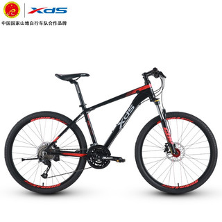 喜德盛（xds）山地自行车逐日600运动健身肩控锁死27速铝合金油刹新款单车 黑红色17吋标准版