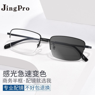 JingPro 镜邦 1.56极速感光变色镜片+超酷双梁飞行员同款镜框（多款可选）