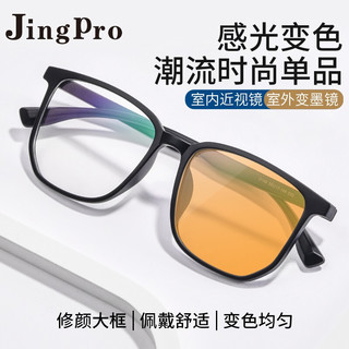 JingPro 镜邦 1.56极速感光变茶/变粉/变蓝/变黄/变灰镜片+时尚男女镜框多款可选