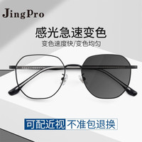 JingPro 镜邦 1.56极速感光变色镜片+H2555超酷双梁飞行员镜框