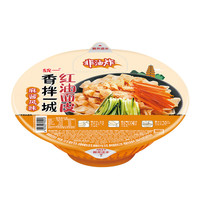 Uni-President统一 香拌一城 红油风味面皮麻酱风味碗面119g*12碗,整箱袋装 非油炸方便食品