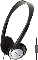 Panasonic 松下 轻量级头戴式耳机带 XBS 和麦克风 - RP-HT21M (黑色和银色)