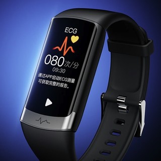 dido F50 旗舰版 智能手环 黑色 硅胶表带（心率、血压、血氧、ECG）