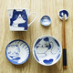 光峰 猫咪图案碗日本进口陶瓷饭碗马克杯碟子家用日式钵碗米饭吃饭瓷碗