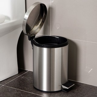ORANGE 欧润哲 圆形不锈钢脚踏收纳桶8L厨卫家用带盖垃圾桶厨房卫生间垃圾桶