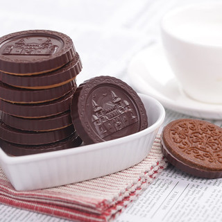 怡浓黑巧克力曲奇夹心饼干可可脂儿童小零食网红爆款 曲奇饼干黑巧克力140g