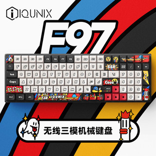IQUNIX F97-涂鸦日记-黑 机械键盘 三模热插拔客制化键盘 无线蓝牙游戏键盘 100键电脑键盘 cherry青轴无光版