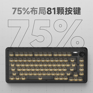 IQUNIX ZX75黑武士RS 机械键盘 三模热插拔客制化键盘 无线蓝牙游戏键盘 83键电脑键盘 TTC冰静轴RGB版