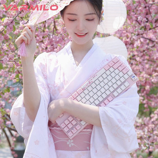 阿米洛（Varmilo） 樱花系列 静电容机械键盘V2 键盘机械 办公键盘 程序员键盘 年终礼品键盘 樱花MA87键有线白灯 静电容V2鸢尾蓝轴