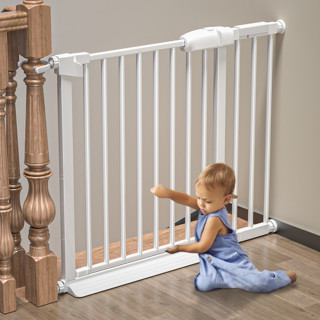 楼梯护栏儿童安全门围栏婴儿门栏防护栏宝宝门口栅栏宠物厨房栏杆 适用宽度188-195cm-赠踏板