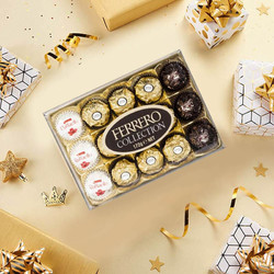 FERRERO ROCHER 费列罗 臻品巧克力礼盒 3口味 172g一盒（15粒）加两盒黑莎（14粒）99.9元