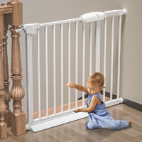 楼梯护栏儿童安全门围栏婴儿门栏防护栏宝宝门口栅栏宠物厨房栏杆 适用宽度174-181cm-赠踏板